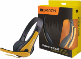 CANYON headset HSC-1, lehký, 3,5 mm jack TRRS, černo-žlutá