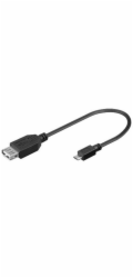 PREMIUMCORD Redukce USB 2.0 A - Micro B OTG, kabel (F/M, On The Go kompatibilní)