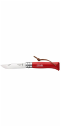 Opinel pocket knife No. 08 Beech Wood, Red