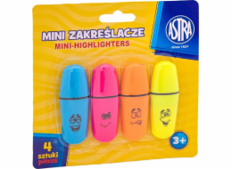 Mini zvýrazňovače, 4 ks Astra blistr