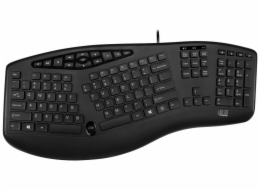 Adesso AKB-160UB/ drátová klávesnice/ multimedia/ ergonomická /scroll kolečko/ USB/ černá/ US layout