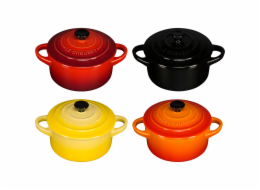 Le Creuset Stoneware Set of 4 petite Casseroles 10x5cm red