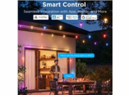 Govee RGBICW Smart zahradní řetěz 15 žárovek Matter