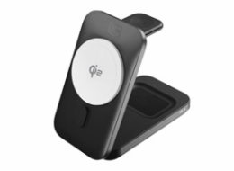 3mk bezdrátová nabíječka - MagRocket 3-in-1, technologie Qi2, 15W, černá