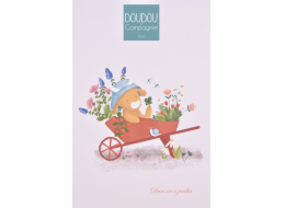 Doudou Dárková sada Plyšová kravička Aneth s chrastítkem 21 cm