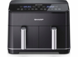 Sharp AF-GD82AE-B Dvojitý 8 l Samostatné 1800 W Horkovzdušná fritéza Černá
