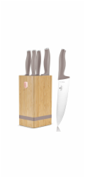 Sada nožů se stojanem BAMBOO 6 ks Taupe Collection BH-2974