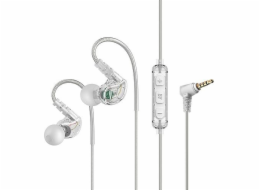Audio sluchátka MEE MEE Audio M6-R3 Sportovní sluchátka do uší s dálkovým ovládáním, IPX5 - Clear
