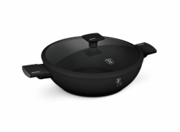 Pánev WOK s titanovým povrchem a poklicí 30 cm Matte Black Collection BH-8182