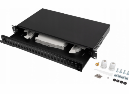 Lanberg Rozvaděč optických vláken 24xSC Simplex / 24xLC Duplex RACK 19 1U černý + příslušenství