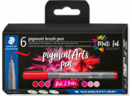 Staedtler Sada 6 štětcových fixů MultiInk Pigment Arts, červená a růžová, maloobchodní cena