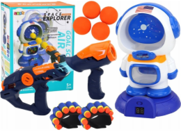 LeanToys Astronaut Střílečka Arkádová Hra 2 Zbraně Míčky Šipky