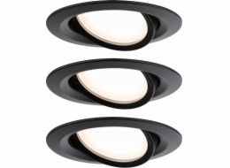 Paulmann Zapuštěné svítidlo NOVA PLUS COIN LED DIM naklápěcí sada 3x6W 470lm 93mm 2700K IP65 230V matná černá