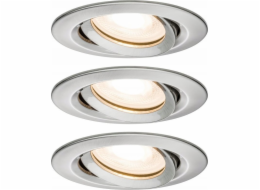 Paulmann Zapuštěné svítidlo NOVA PLUS LED DIM, výklopná sada, 3xGU10, 7W, 460lm, 93mm, 2700K, IP65, 230V, kartáčované železo