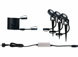 Paulmann Nástěnná lampa zahradní bodové světlo, Plug & Shine STING LED, 3x 6,3W, 2200K, IP67, 24V, antracitová/hliníková