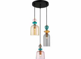 Italux Italux Namos PND-27092-3A-MC-BRO závěsná lampa moderní kovová skleněná stínidla mísa 3x40W E27 černá/vícebarevná