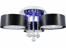 Mdeco Stropní lampa ELMDRS8006/3 8C BL MDECO kovové LUMINAIRE křišťálové glamour chrom černé