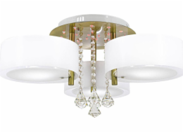 Mdeco Stropní lampa Stínidlo stropní LAMP DRS8006/321QG MDECO glamour LUMINAIRE s krystaly do jídelny bílá mosaz