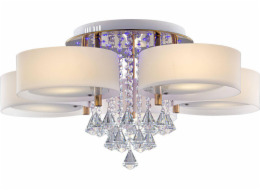 Mdeco Stropní lampa ELMDRS8006/5 TR GL MDECO glamour crystal LUMINAIRE s dálkovým ovládáním zlatobílá