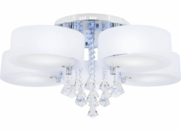 Mdeco Stropní lampa ELMDRS8006/5 8C Kovové svítidlo MDECO s dálkovým ovládáním, křišťálové, glamour, chrom, bílé