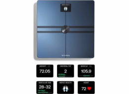 Withings Body Comp - váha s analýzou tělesné hmotnosti a měřením tepové frekvence. Zdravotnický prostředek (černý)