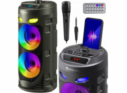 Defender Reproduktor CRASHBOOM Bluetooth reproduktor 16W MP3/FM/SD/USB/AUX/TWS/LED/MIC/LCD KARAOKE černý + mikrofon + dálkové ovládání