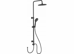 Wenko Sprchový sloup s dešťovou sprchou a ruční sprchou, černý, 120 cm, WENKO