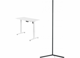 Mozos Desk Mozos ED PRO WH Desk White 120 cm x 60 cm + Rohová stojací lampa LC-RGB LED černá
