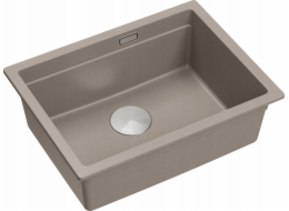 Quadron UNIQUE LOGAN 100 GraniteQ dřez, měkká taupe barva, 56x45x21,5 cm, 1 dřez, závěsný, s manuálním sifonem, zlatý