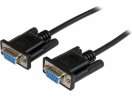 StarTech.com 2m Black DB9 RS232 Serial Null Modem Cable F/F - DB9 Female to Female - 9 pin RS232 Null Modem Cable - 2 meter, Black - Null modem kabel - DB-9 (F) do DB-9 (F) - 2 m - lisovaný, krídlové 