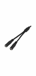 Startech 3.5mm Audio Extension Cable - Slim Audio Splitter Y Cable and Headphone Extender - Male to 2x Female AUX Cable (MUY1MFFS) - Audio separátor - mini-phone stereo 3.5 mm s piny (male) do mini-ph