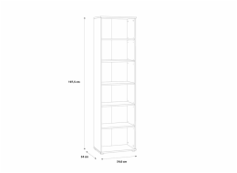 Knihovna Domoletti BLPR713-120, bílá, 34x54,6x197,5 cm