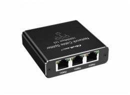 Qoltec Rozbočovač Ethernet mini SWITCH 1x3 RJ45 | 1000 Mb/s | USB-C | Hliník