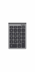 TRUST Numerická klávesnice Xalas, Bezdrátová RF 2.4GHz, šedá