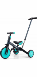 Dětská tříkolka 4v1 Milly Mally Optimus Plus s vodící tyčí mint