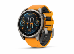 Garmin fenix® 8 – 47 mm, AMOLED, Sapphire, Titanium s Orange/Graphite silikonovým řemínkem, EU