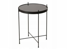 Kovový stůl se skleněnou deskou, SHERIN, 50 cm