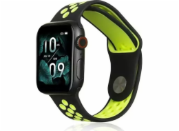 Beline Sport silikonový řemínek pro chytré hodinky pro Apple Watch 42/44/45/49 mm černý/limetkově černý/limetkový