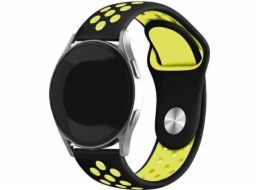 Beline Beline řemínek na hodinky 22mm sportovní silikonový černo-žlutý pouzdro