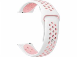 Beline Beline řemínek na hodinky 20mm sportovní silikonový bílo-růžový pouzdro