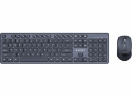 Gembird KBS-WCH-04 Bezdrátová stolní sada (klávesnice + myš), černá, US rozložení