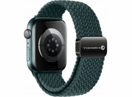 ForCell Magnetický nylonový řemínek FORCELL F-DESIGN FA02 pro APPLE Watch 42 / 44 / 45 / 49 mm tmavě zelený