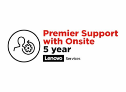 Lenovo Premier Support Upgrade - Prodloužená dohoda o službách - náhradní díly a práce (pro systém se zárukou doručení kurýrem nebo osobně na 1 rok) - 5 let - na místě - doba vyřízení požadavku: příšt