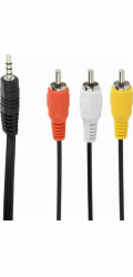 GEMBIRD CCA-4P2R-2M audio cable JACK 3.5mm 4-pin M/3x RCA CINCH M 2M black