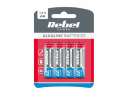 Baterie AA (R6) alkalická REBEL Alkaline Power 4ks / blistr BAT0061B Baterie AA (R6) alkalická REBEL Alkaline Power 4ks / blistr BAT0061B