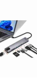 MEDIA-TECH USB HUB 8 IN 1 GIGA LAN HUB MT5046