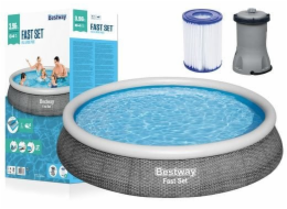 Bestway Nafukovací bazén Fast Set, modrý, 7340 l, 396 x 84 cm