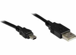 Alcasa Kabel USB-A - miniUSB 1,8 m černý (3310-AM2)