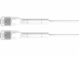 Extralink Patchcord cat.6a U/FTP 1Gbps měděný kroucený pár, síťový kabel, ohnutý konec 1m bílý