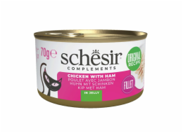 SCHESIR Chicken with ham in jelly - mokré krmivo pro kočky - 70g